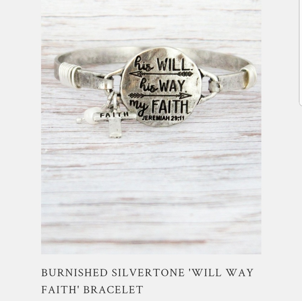 💞his Will his Way my Faith Bracelet Silvertone